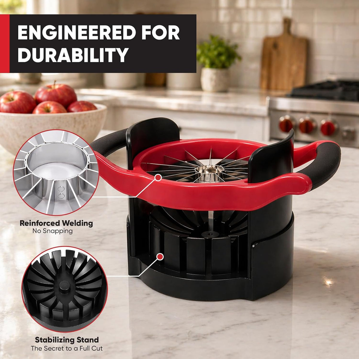 Newness 5.12-In Extra Large Apple Slicer, 12-Blade Cutter