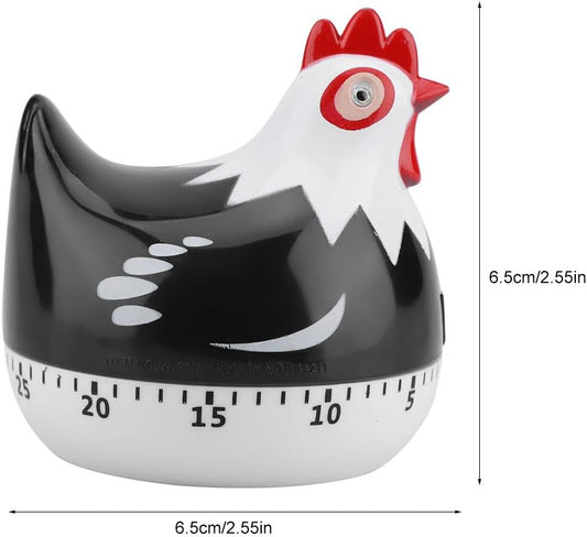 Chicken Cartoon Kitchen Timer, Chick Hen Baking Countdown Mechanical | Rotating Loud Alarm Mini Counters Timing Reminder Lovely Cute Manual Egg Animal Time Management Clock Home Study