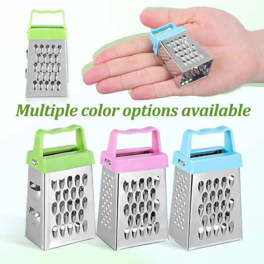 6-Pack Mini Cheese Grater Set Stainless Steel Box Graters with Non-Slip Handle for Garlic Ginger Vegetable Shredding Slicing Compact Kitchen Tool 2.63X1.45X1.06In