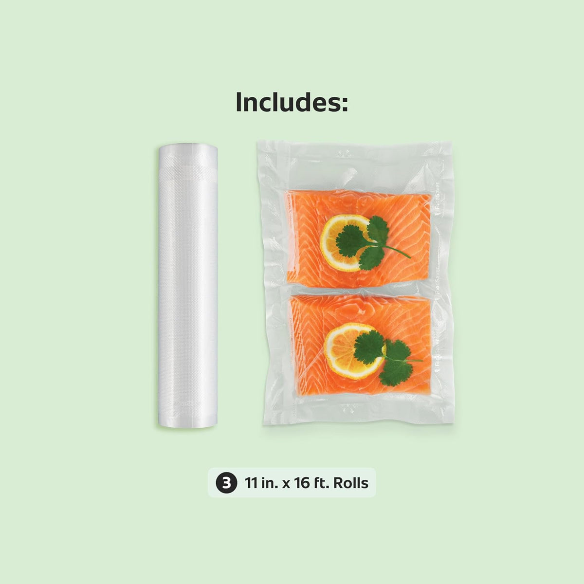 Custom Length Vacuum Sealer Bags Multipack, 5 Count Rolls for Airtight Food Storage and Sous Vide - Compatible with , 8 (2 Pack) and 11 (3 Pack)