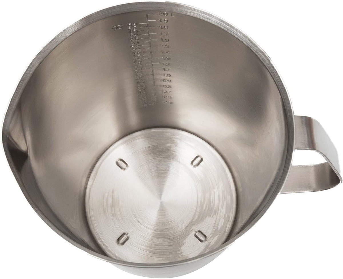 Stainless Steel Measuring Cup (16 Ounce/ 0.5 Liter- 2 Cup), Milk Frothing Pitcher, Steaming Pitcher, Milk Frothing Cup Jug with Marking with Handle for Espresso Machines, Latte Art