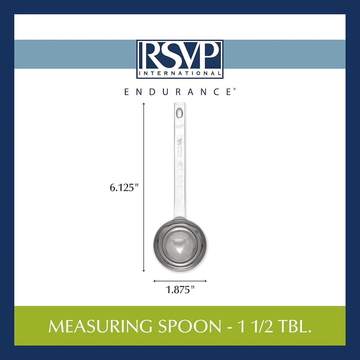 Endurance Kitchen Collection Open Stock Measuring Spoon, Stainless Steel, Dishwasher Safe, 0.5-Teaspoon