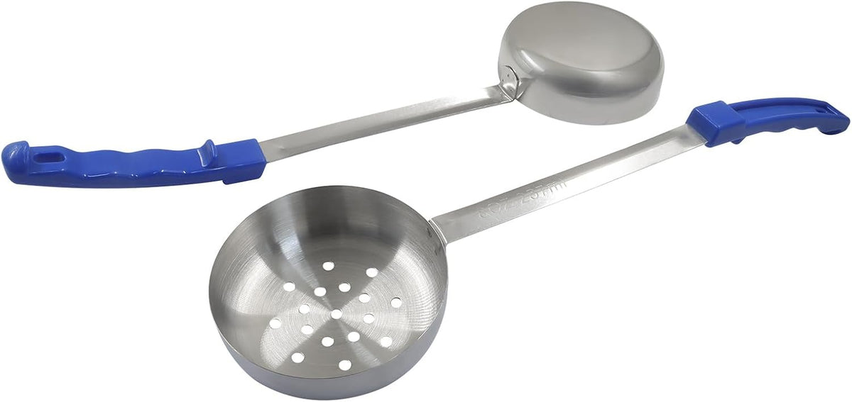 4 Pcs Portion Control Serving Spoons Ladle Scoops (Blue, 8oz)