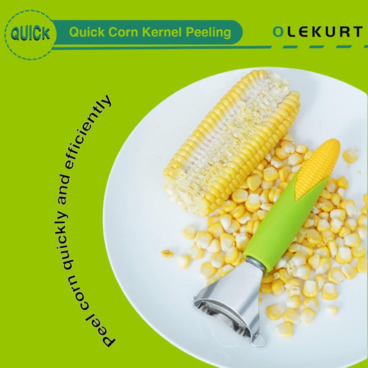 Corn Shaped Corn Stripper, Corn Peeler for Corn on the Cob Remover Tool, Corn Thresher with Good Grips (Green-yellow)…