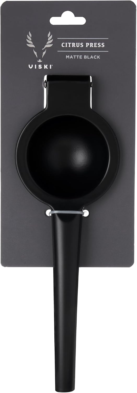 Black Citrus Press, Citrus Juicer, Lemon Squeezer for Cocktails, Bar Accessories, Matte Black Lime Juicer, Metal, Set of 1