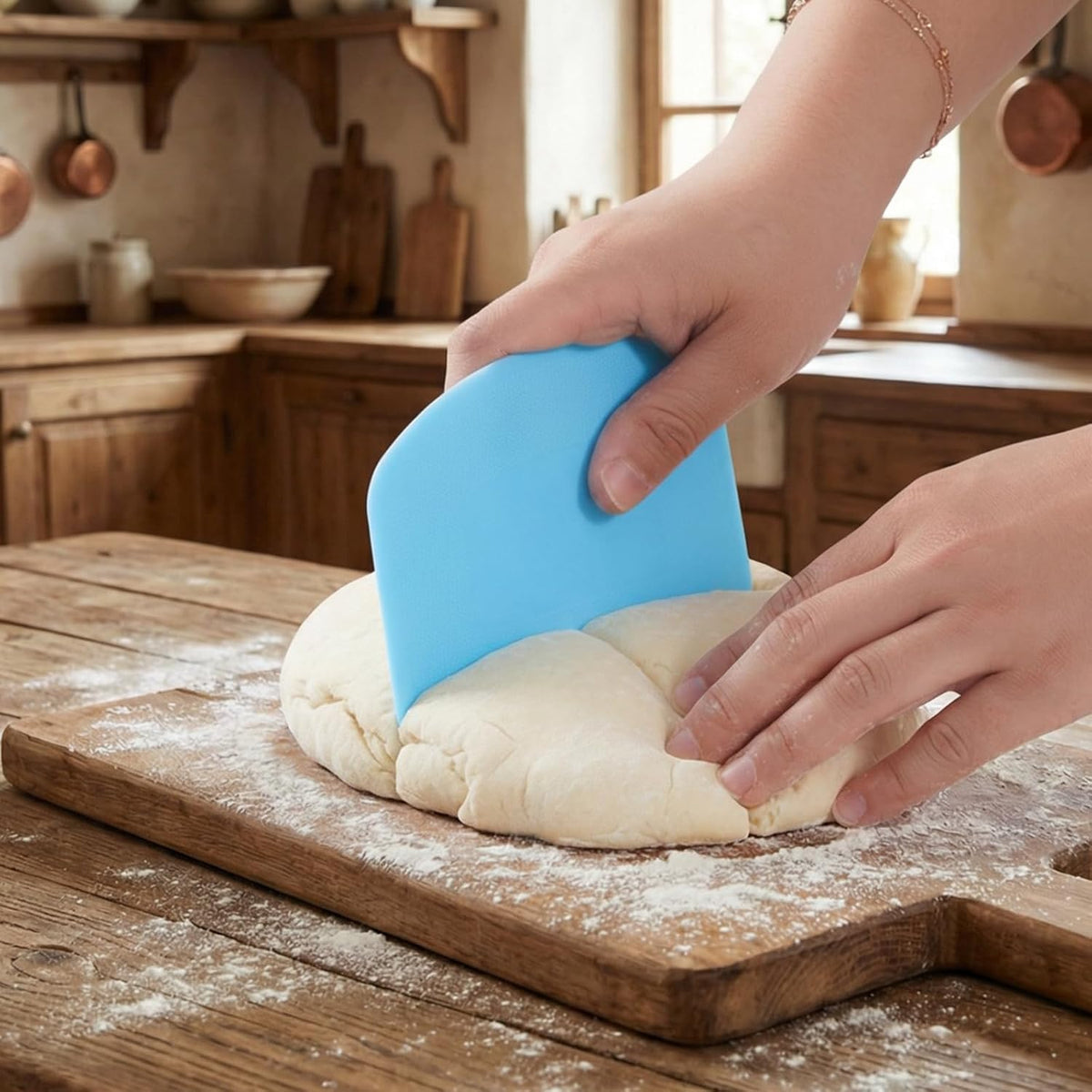 10 Pcs Plastic Bench Scraper for Baking - Bowl Dough Scraper for Bread Cutter - Multifunctional Kitchen food Scrapers Tool with Curved Edge, Cake Baking, Fondant Icing Smoother