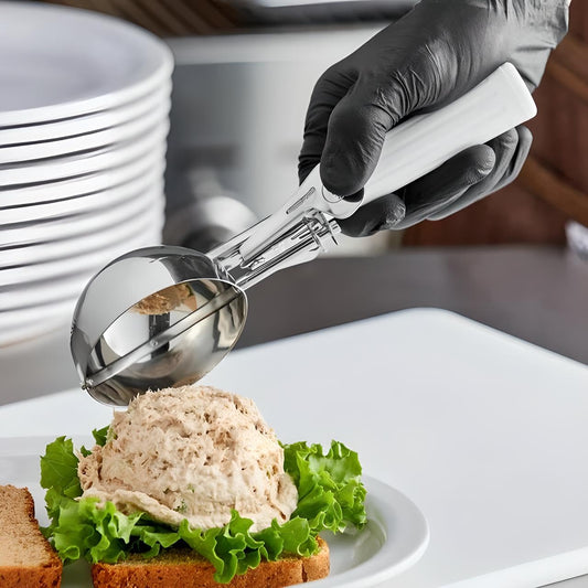 Professional Series #6 5/8-Cup Cookie Dough Scoop | 5.33-Ounce Round Stainless Steel Multipurpose Scoop for Dough, Baking, Batter, Meatballs, Rice, and Melon Balls | Dishwasher Safe