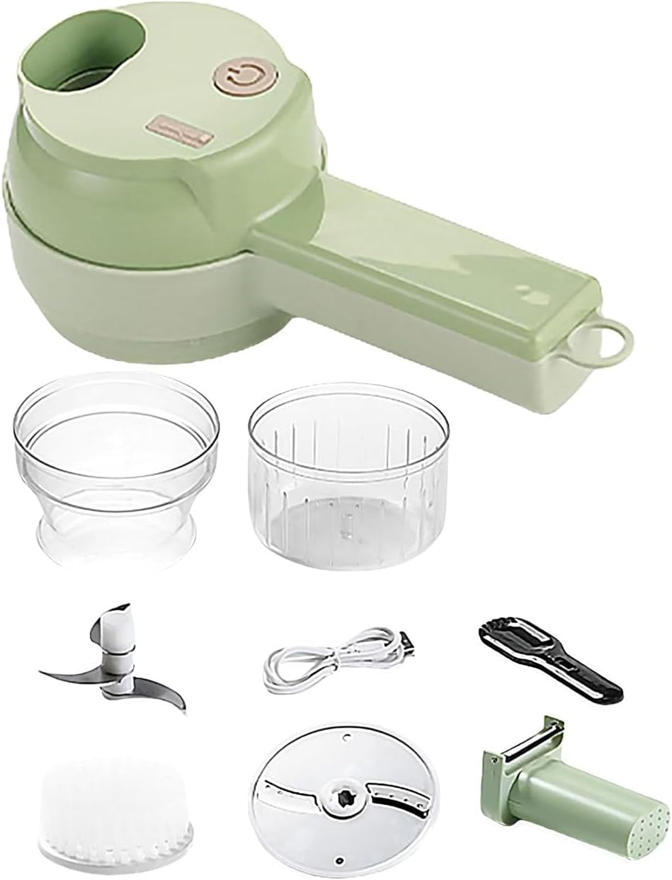 4 in 1 Electric Vegetable Cutter Set, Multifunctional Mini Electric Grinder