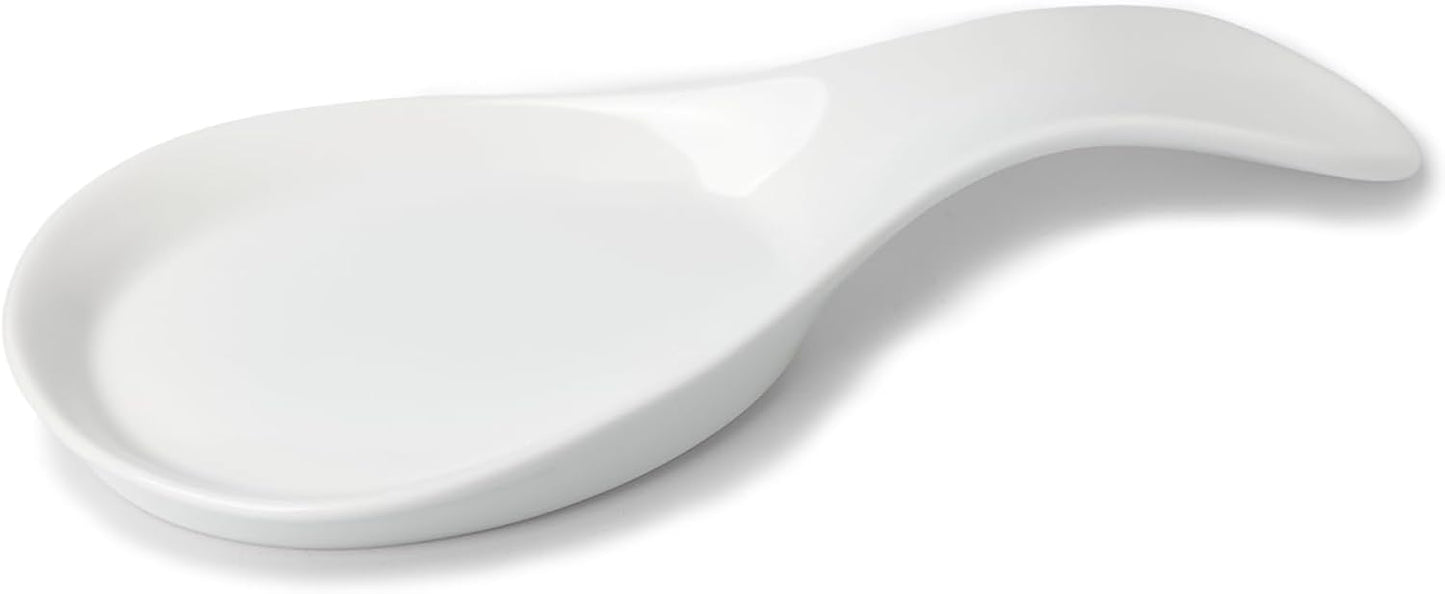Large Porcelain Spoon Rest for Kitchen Stove Top, Navy | Large Spoon Shaped Holder, Keeps Stove Top Counter Clean, Minimalist Solid Color Porcelain, Dishwasher Safe Utensil Rest