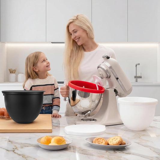 Silicone Bowl Liners for 5 Qt KitchenAid Mixers, 3 Liners with Lid