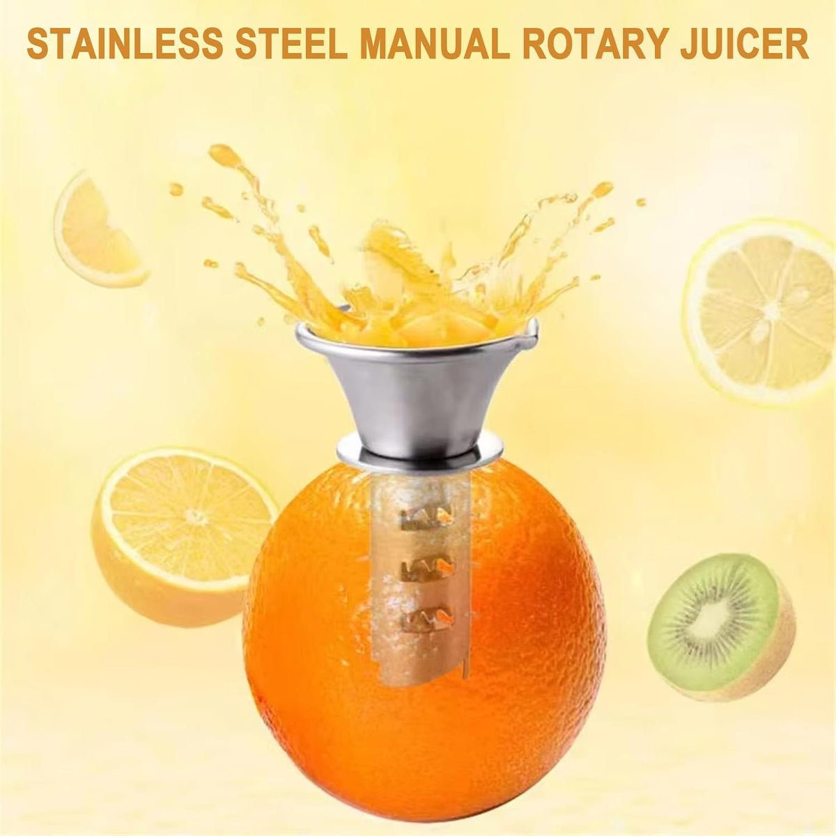 18/8 Stainless Steel Manual Lemon Juicer Squeezer, Easy Squeeze Small Hand Juicer and Reamer, Hand Citrus Juicer and Lemon Pourer, Screw Limes squeezer, Dishwasher Safe, Pack of 2