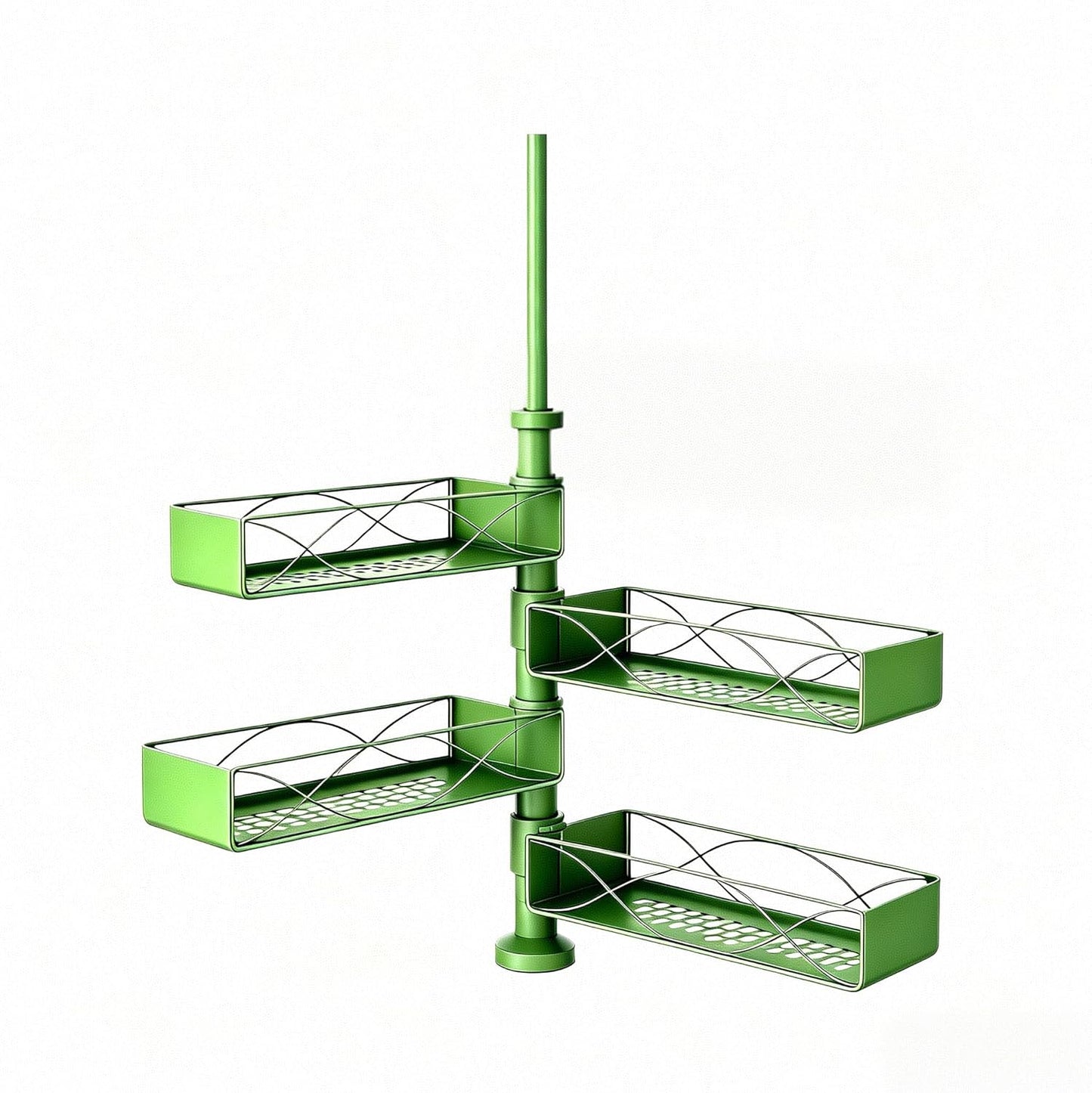 Spice Rack Organizer Tension Pole, 4-Tier Adjustable Spice/Seasoning Organizer for Kitchen Countertop, Space-Saving Spice Storage Corner Shelf for Kitchen, Coffee Area, 16.5-23.6 Inch, No Drill