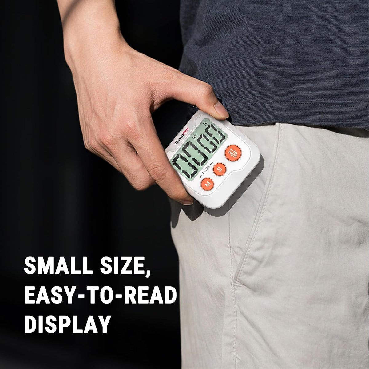 TM03 Digital Timer with 2 Alarm Volume & Strong Magnetic Back
