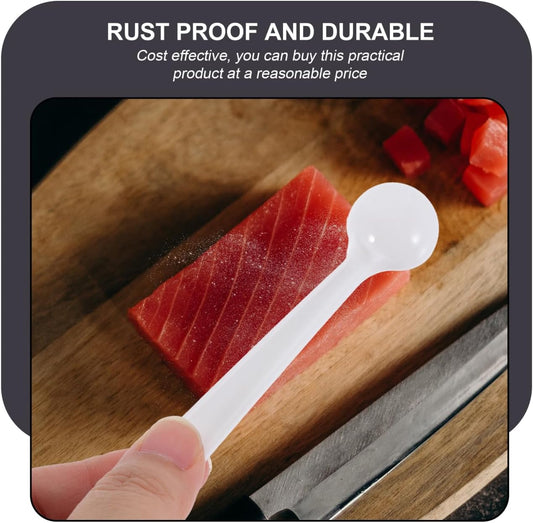 1 g Micro Measuring Spoons, White Plastic Powder Scoops | White 1 g Long-Handle Spoons Help Measure Small Amounts in Jars, Bottles, Spice Containers and Cosmetic Powders