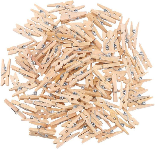 Sturdy 1 Inch Mini Wooden Craft Clothespins 100pcs