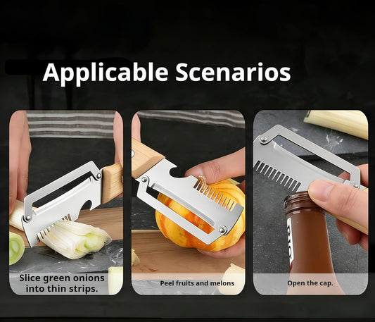 vegetable peeler,3 in 1ultra-sharp stainless steel blade, suitable for peeling fruits and vegetables, with bottle opener, (2PCS)