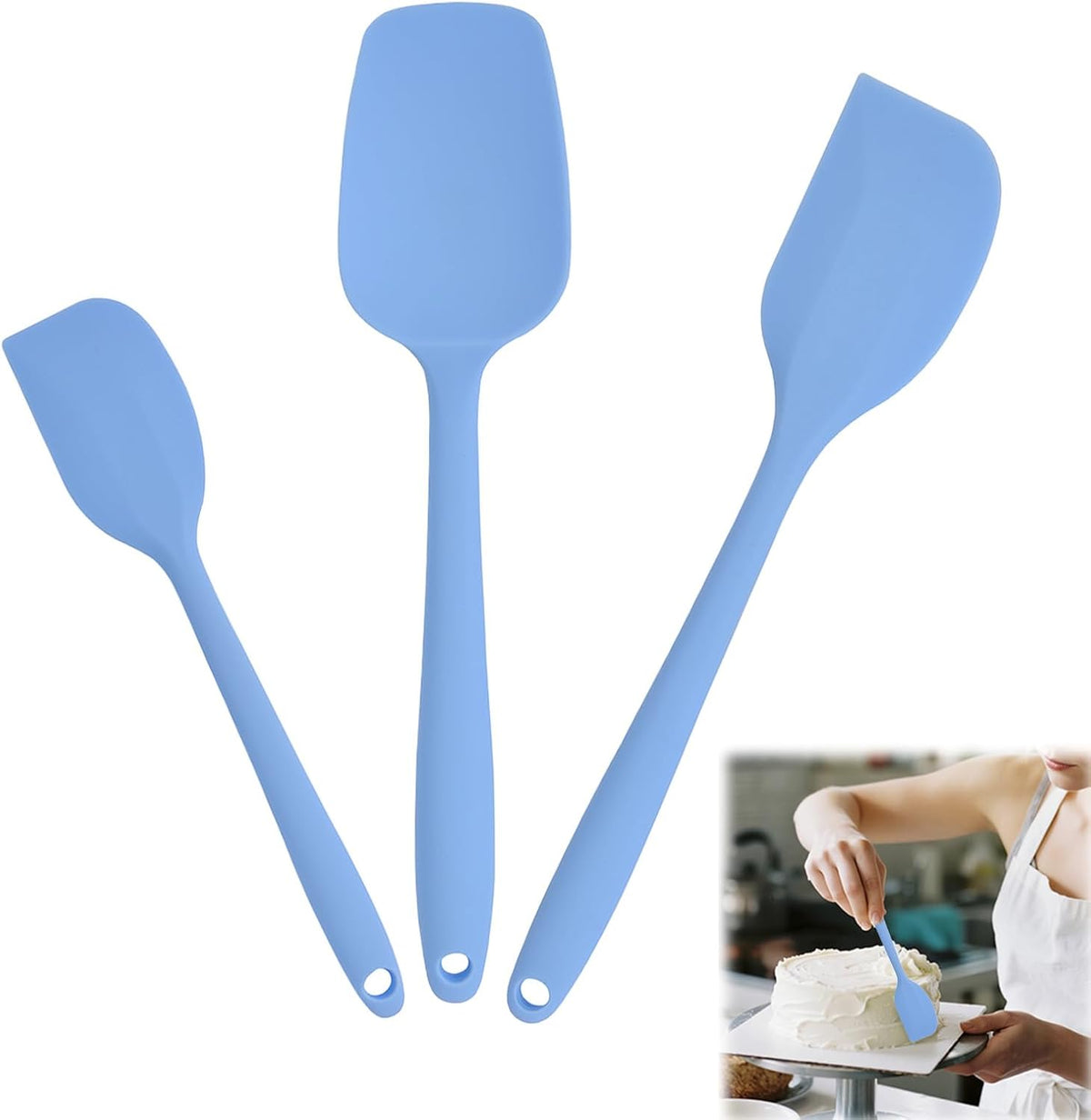 Rubber Spatula Food Grade, Silicone Heat Resistant Spatulas for Cooking