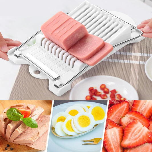 Spam Musubi Mold, 4 Pcs Musubi Maker Kit Spam Slicer Musubi Press Sushi Rice Onigiri Mold Set Egg Cutter for Luncheon Meat Hot Dog Cheese Strawberry Lunch Bento
