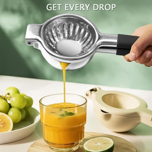 Stainless Steel Lemon Squeezer Lime Lemon and Fruit Juicer with Silicone Handles Large Manual Citrus Press Juicer