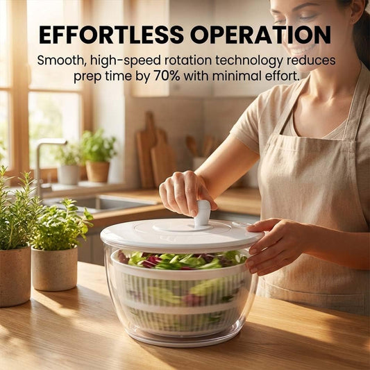 2026 Salad Spinner Vegetable Chopper, Multifunctional Vegetable Slicer & Food Shredder with 6 Blades, Manual Lettuce Dryer and Fruit Washer, Kitchen Prep Gadget for Salad, Fruits and Vegetables