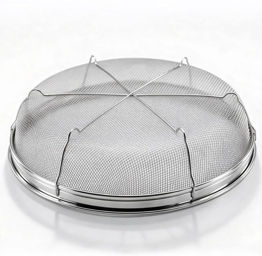 Fine Mesh Strainer for Kitchen, Stainless Steel Colander Bowl for Pasta, Rice, Fruit, Metal Net Baskets with Resting Base - Strain, Drain, Rinse (Diameter 9.84 inch)