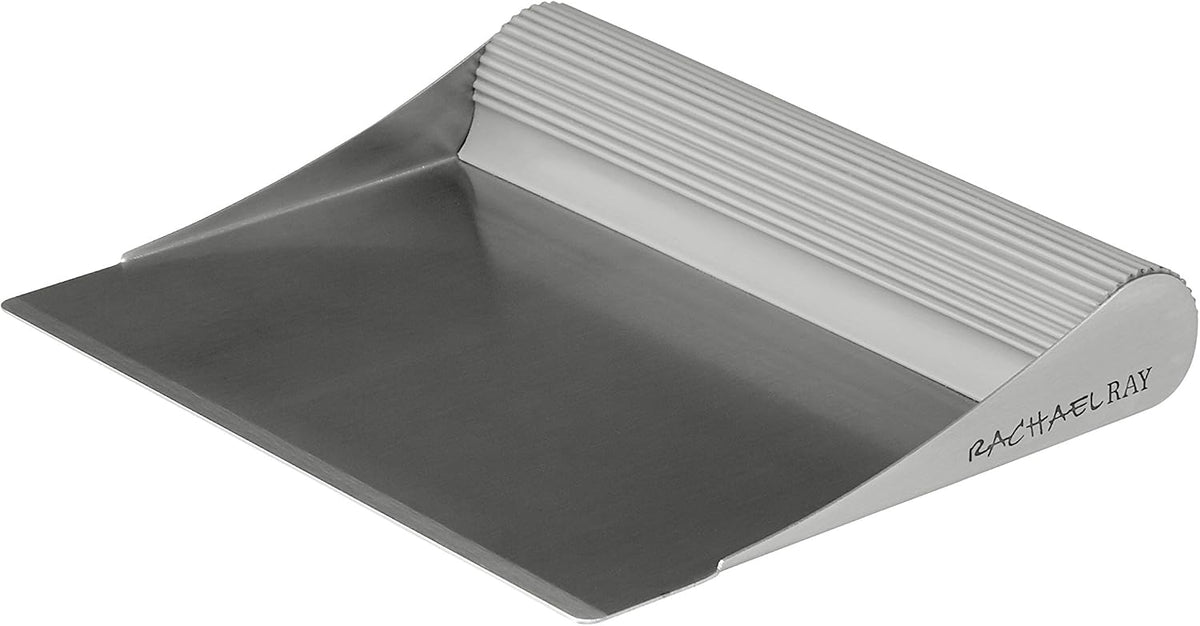 Rachael Ray Tools and Gadgets Stainless Steel Pastry Scraper / Bench Scrape / Kitchen Tool for Baking and Cooking / Dishwasher Safe, Red