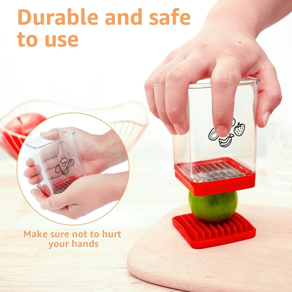 Fruit Slicer Cup Fruit and Vegetable Speed Slicer with Push Plate Cup Slicer Strawberry Cutter Egg Slicer Banana Slicers Grape Cutter Stainless Steel Detachable Fruit and Vegetable Slicer Slicing Tool