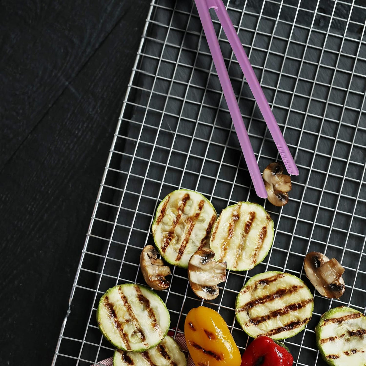 Toaster Tongs Silicone (set of 2) - Good for Tossing Salad, Grilling, Frying and Serving - small 6 in & large 8 in - Excellent for Kids - Non-Stick Stainless Steel - Heat Resistant - Dishwasher Safe