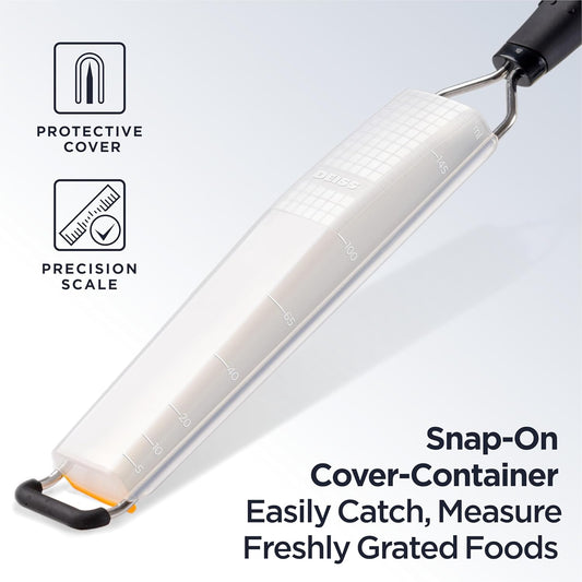 Deiss LUX Fine Grater & Lemon Zester, Parmesan Cheese Grater Handheld - Spices, Citrus Fruits, Hard Cheeses, Garlic, Chocolate, Nuts, Ginger, Vegetable Shredder