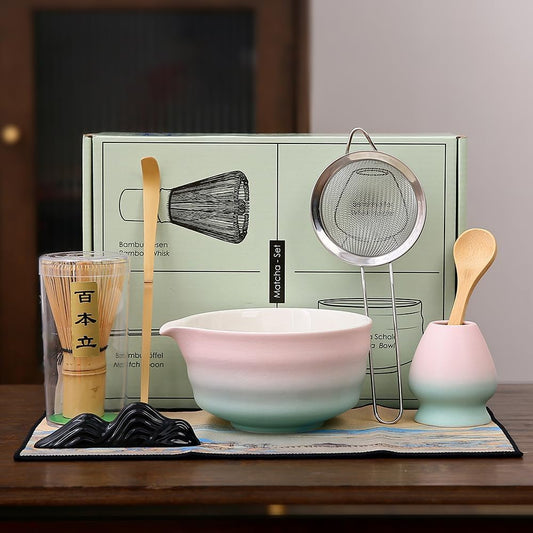 7matcha whisk set - 1Matcha Bowl ,1 matcha whisk, 8pcs matcha kit Gradient matcha set