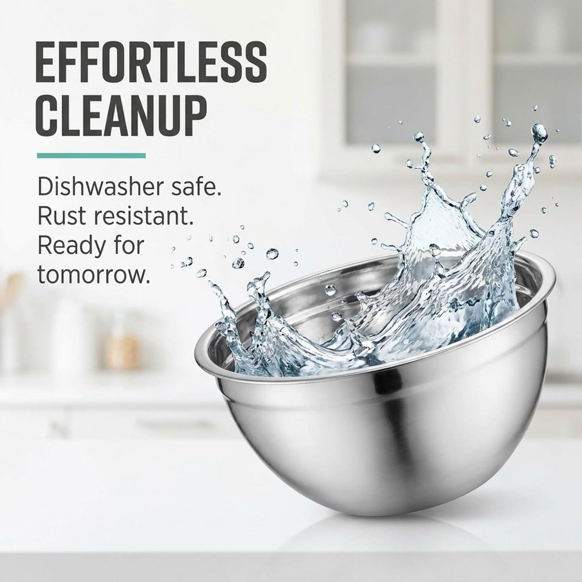 Table Concept 3 Set Mixing Bowls, Airtight Lids Stainless Steel Nesting Set