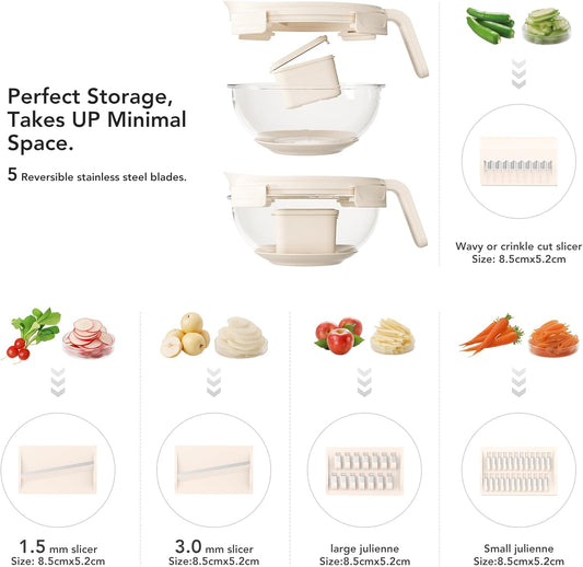 Salad Chopper with Bowl, Vegetable Chopper for Salad Prep, 8.5 Cup Glass Bowl, Food Chopper for Kitchen, Onion Chopper, BPA-Free & Dishwasher Safe, Easy Meal Prep Tool