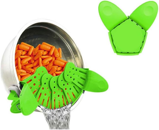 NXCYZY Collapsible Clip On Strainer Silicone Pots And Pans, Heat Resistant Foldable Food Filter Strain Drainer Colander For Pasta, Vegetables, Must-Have Kitchen Essential