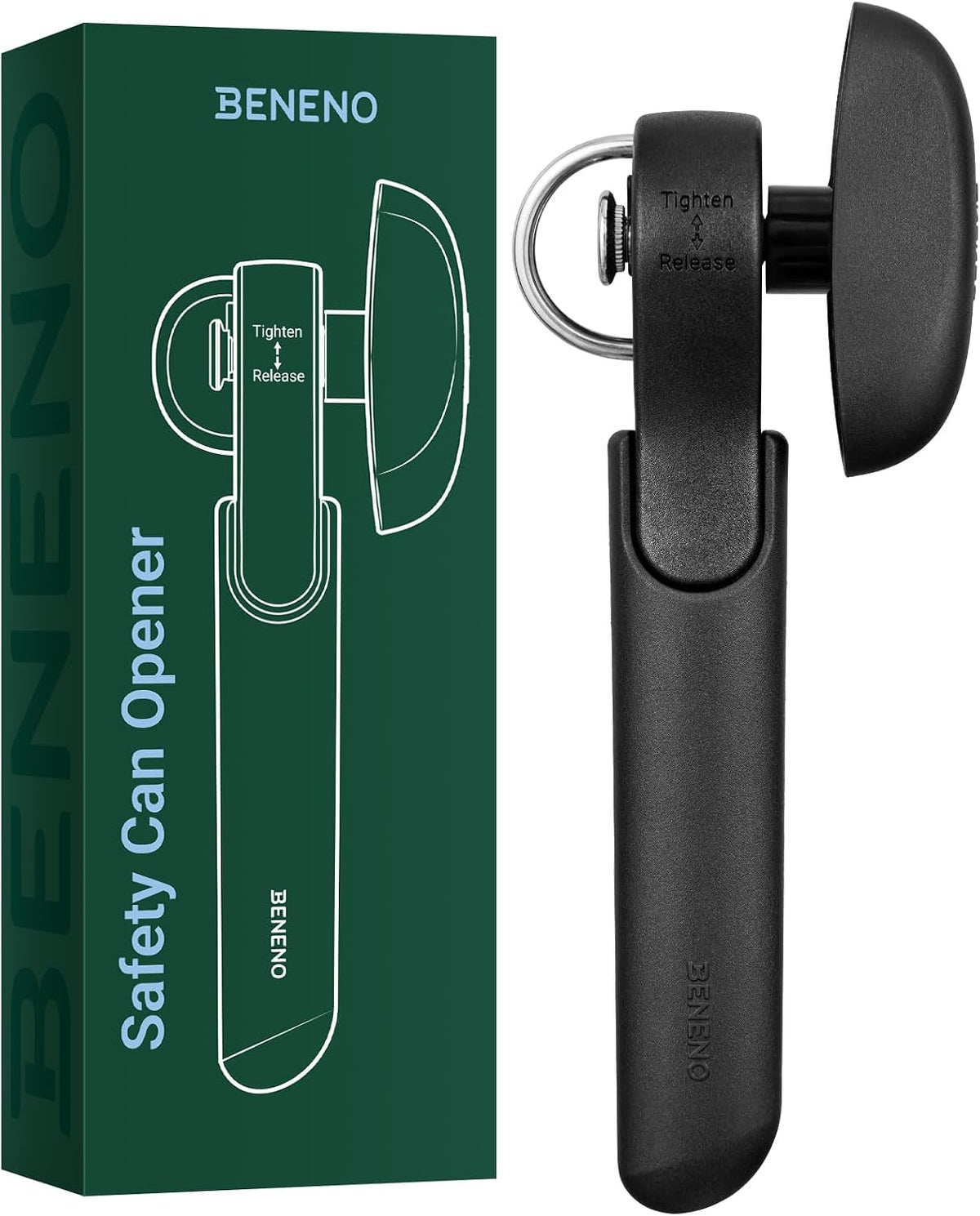 Side Cut Manual Can Opener, Smooth Cut with No Sharp Edges, Black