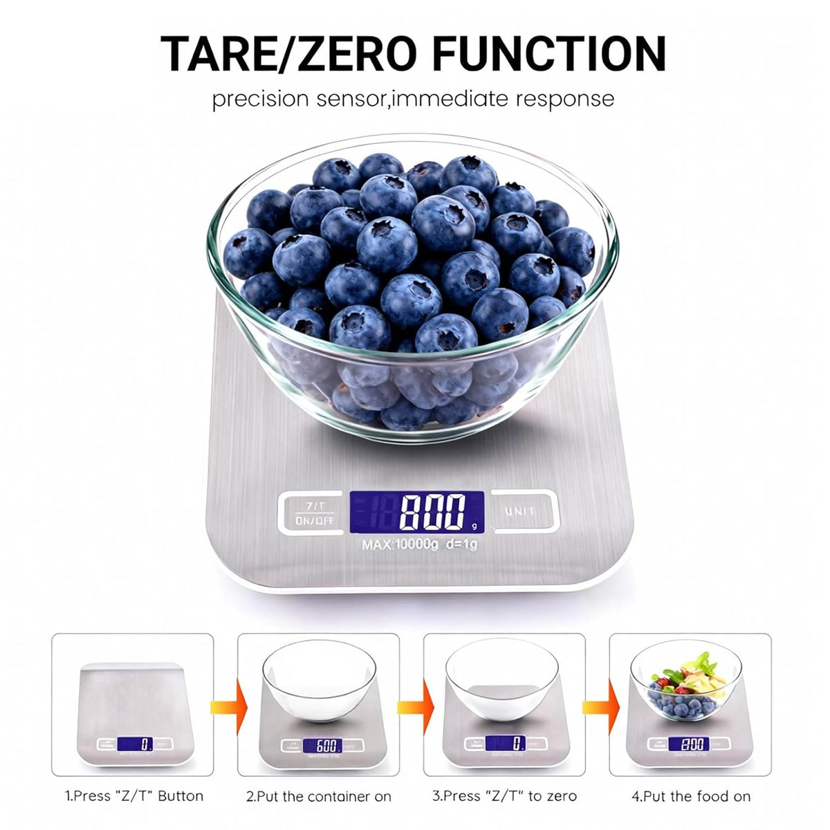 Type-C Fast Charging Rechargeable Shipping Scale, Digital Kitchen Scale,Food Scale Weight Grams and Ounces for Baking Cooking and Meal Prep, 22lb/10kg