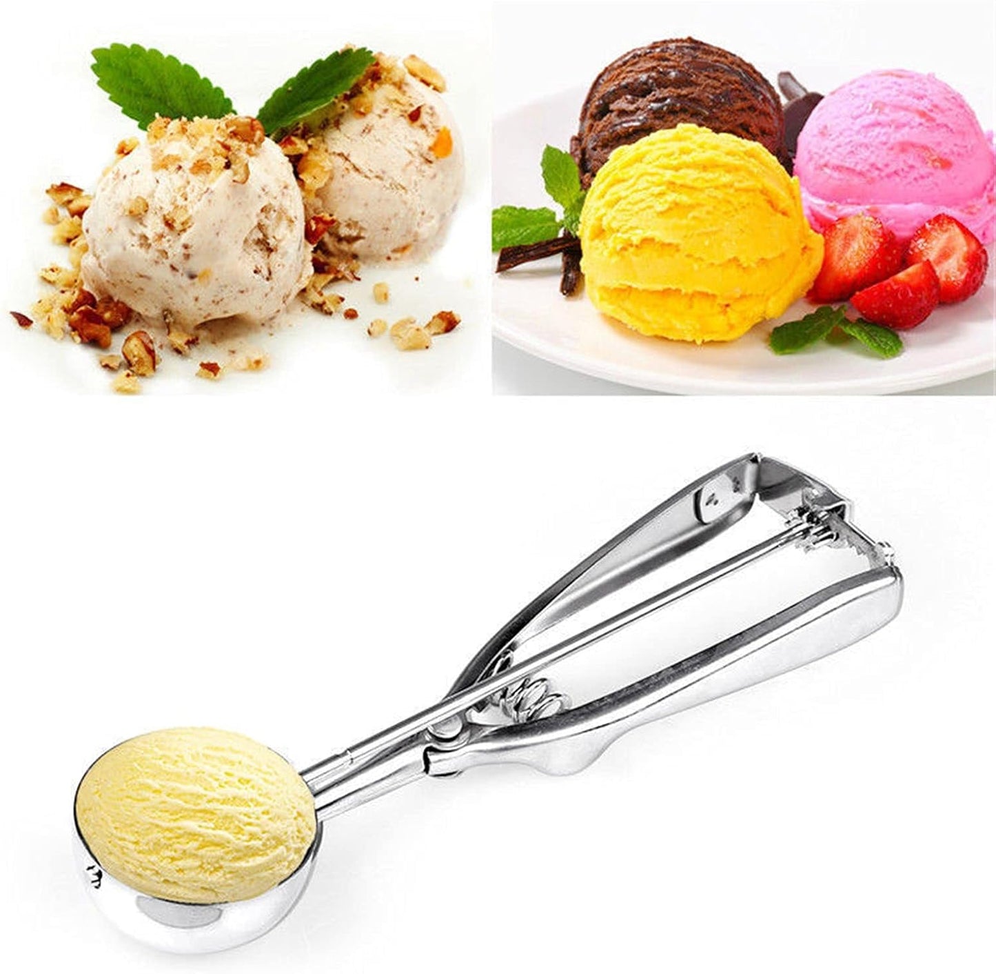 Cookie Scoops for Baking Set of 3, Stainless Steel Ice Cream Scoop, 1 Tbsp/2 Tbsp/3 Tbsp Cookie Dough Scoop for Cookie Cupcake Muffin Ice Cream