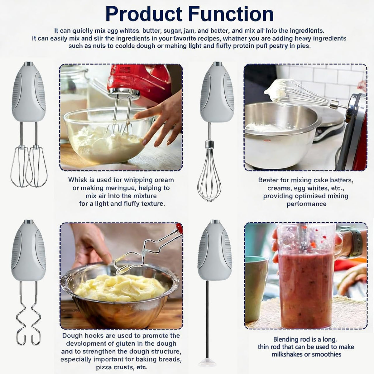 Hand Mixer Attachments Fits for KitchenAid KHM3 KHM5 KHM7 KHM9 Hand Mixer