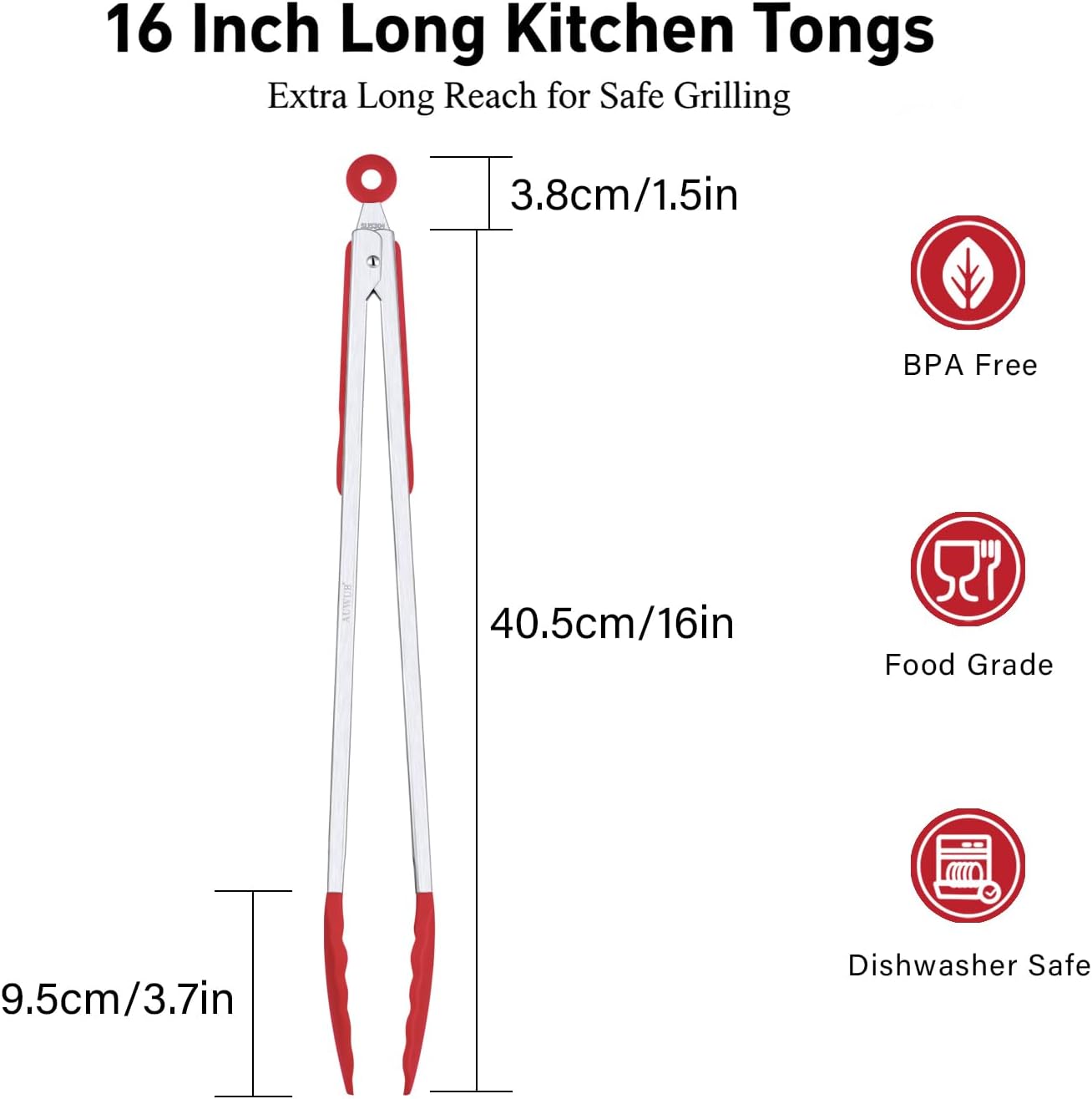 2-Pack Silicone Kitchen Tongs, 9 & 12 Inch, Non-Slip Cooking Set | Food Grade Silicone,BPA Free,Heat Resistant,Non-Slip Grip,Dishwasher Safe,For Daily & BBQ Use