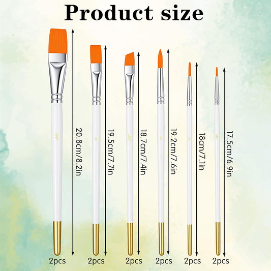 12Pcs Cake Painting Brush Set Professional Watercolor Brushes Food Safe Paint Brushes Candy Decorating Brush for Cookie Cake Pastry Baking Fondant Decoration