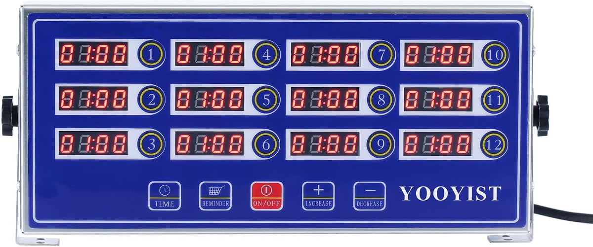 Commercial Kitchen Timer 12 Channel Digital Loud Alarm Cook Timer
