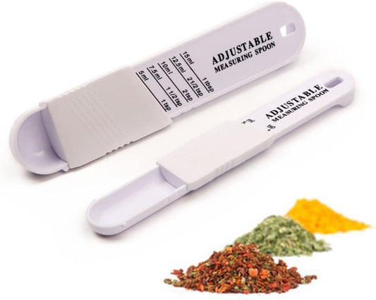 2 PCS Adjustable Measuring Spoon Set, Measuring Dry/Liquid Ingredients, Metering Spoon for Baking, Cooking