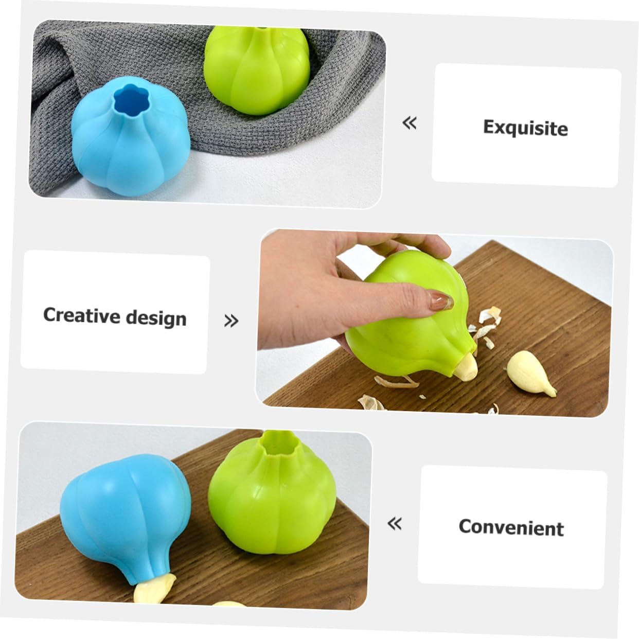 2Pcs Silicone Garlic Peeler Tubes Reusable Kitchen Tool for Easy Garlic Skin Removal Soft Flexible Roller for Quick Peeling and Convenient Cooking Aid Random Color