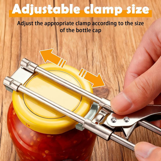 2-Pack Adjustable Stainless Steel Jar Opener, Multifunctional Jar Opener for Weak Hands, Seniors with Arthritis, Includes Keychain Opener and Anti-slip sleeve, Opens Jars, Bottles, Containers Easily