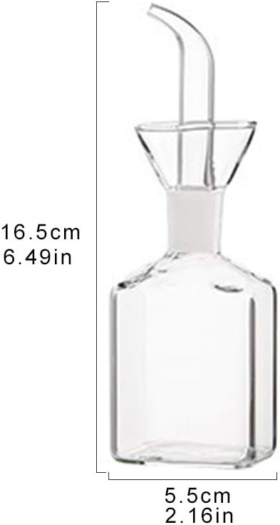 Oil Bottle Glass Olive Oil Dispenser Bottle Glass Cooking Oil Vinegar Measuring Dispenser With Spout for Kitchen and BBQ (125ml/4.27oz)