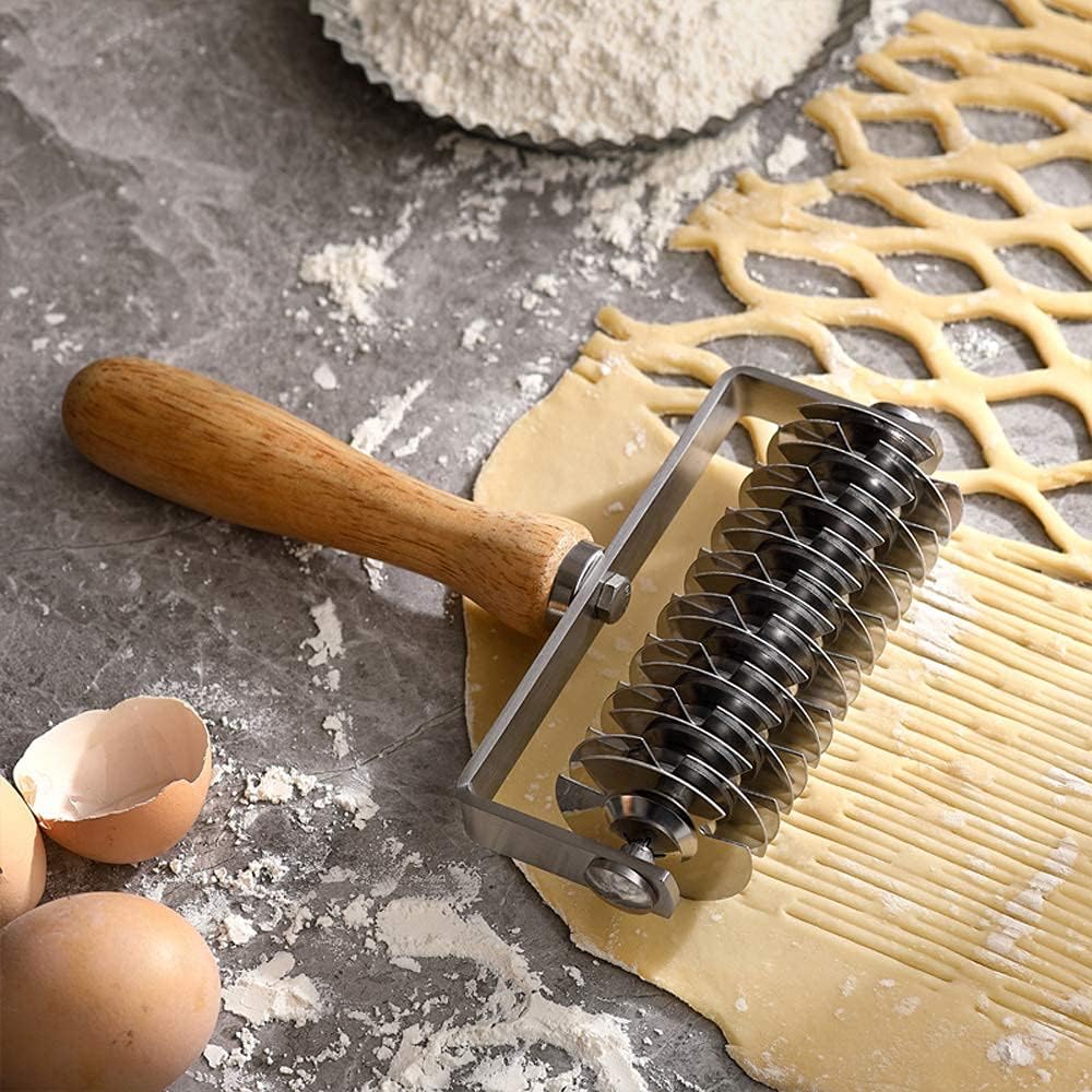 Homemade Stainless Steel Pizza Cake Pie Bread Pastry Baking Tool Dough Docker Needle Roller Wheel