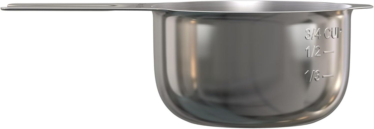 Color Up 2 Cup Measuring Cup, 480ml Stainless Steel Metal, Easy-Pour Spouts, Engraved Markings, Flat Base, Dishwasher Safe, for Dry and Liquid Ingredients