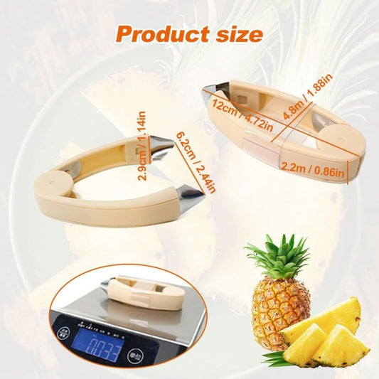 Pineapple Corer & Strawberry Huller Set – Stainless Steel Pineapple De-Corer Tool with Stem Remover, 2-in-1 Fruit Coring Kitchen Gadget for Quick & Easy Prep, 4.72"x1.88"x0.86" (Mix 3)