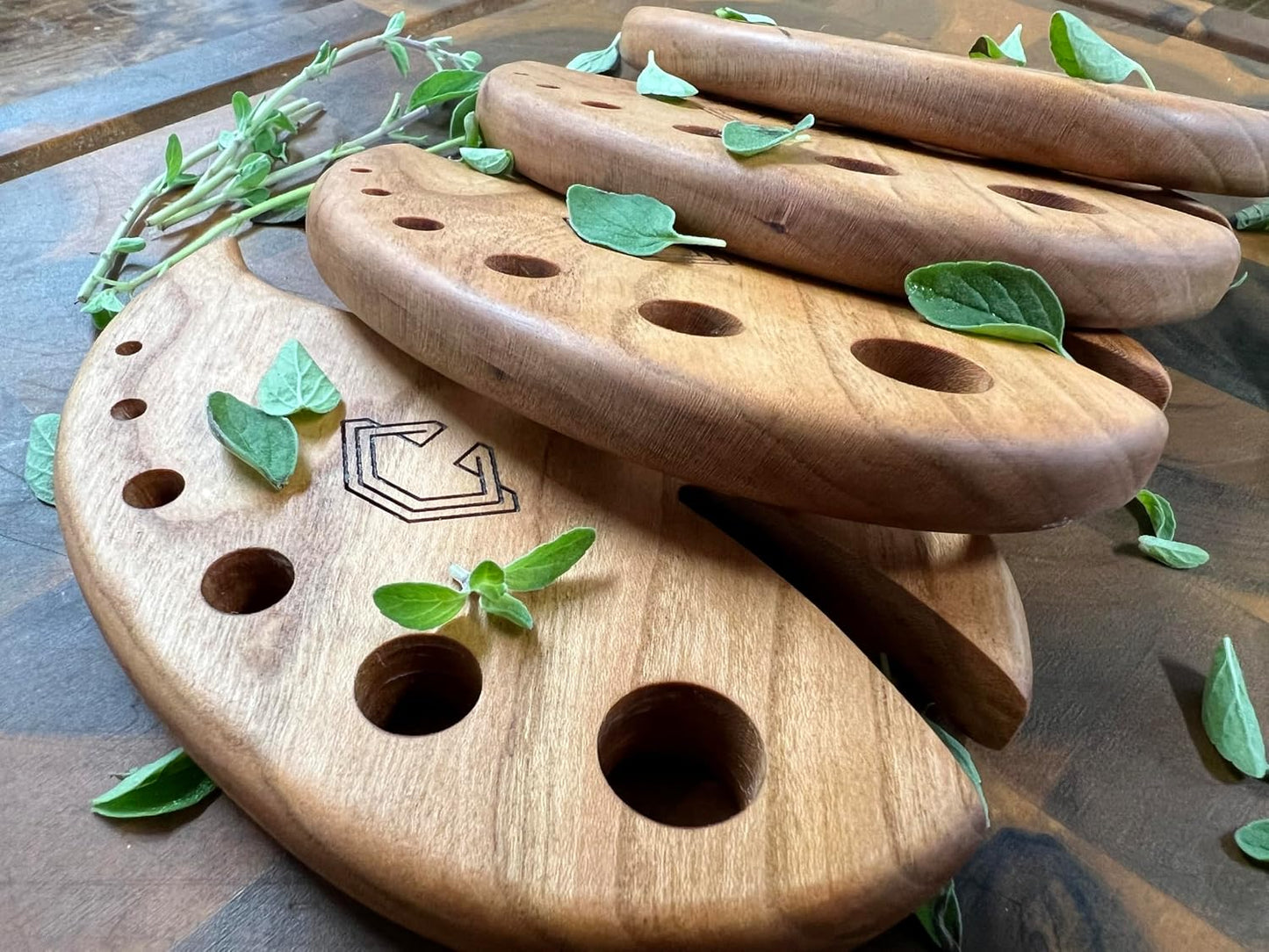 Herb Stripper, Cherry Hardwood Leaf Remover Tool, Kentucky Handcrafted for Cooking, Kale, Rosemary, Thyme, Gardening