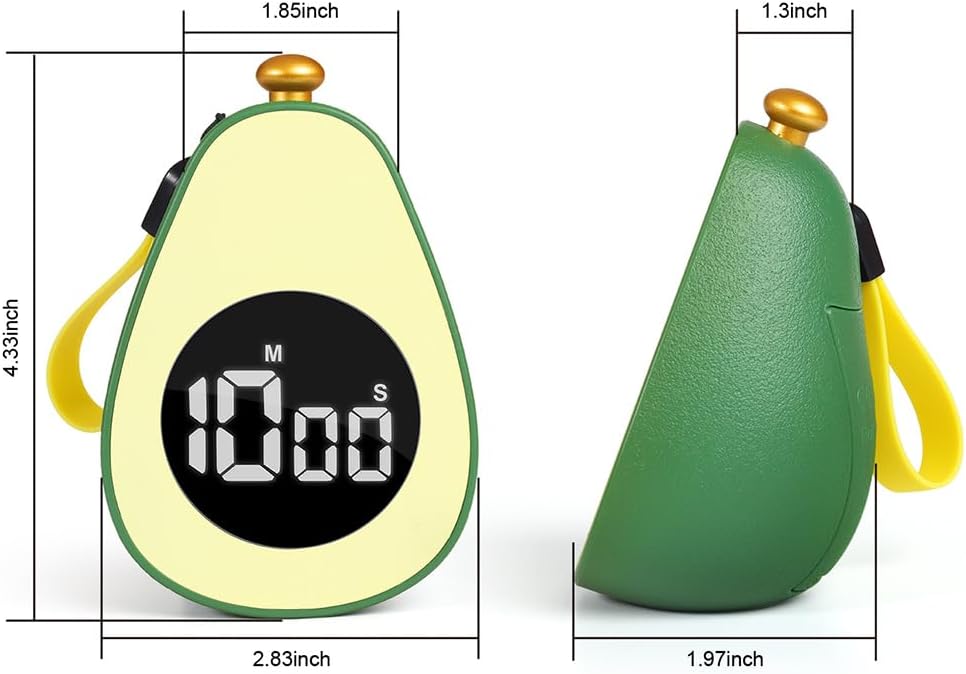 Avocado Digital Countdown Timer, Adjustable Volume Cute Kitchen Timer