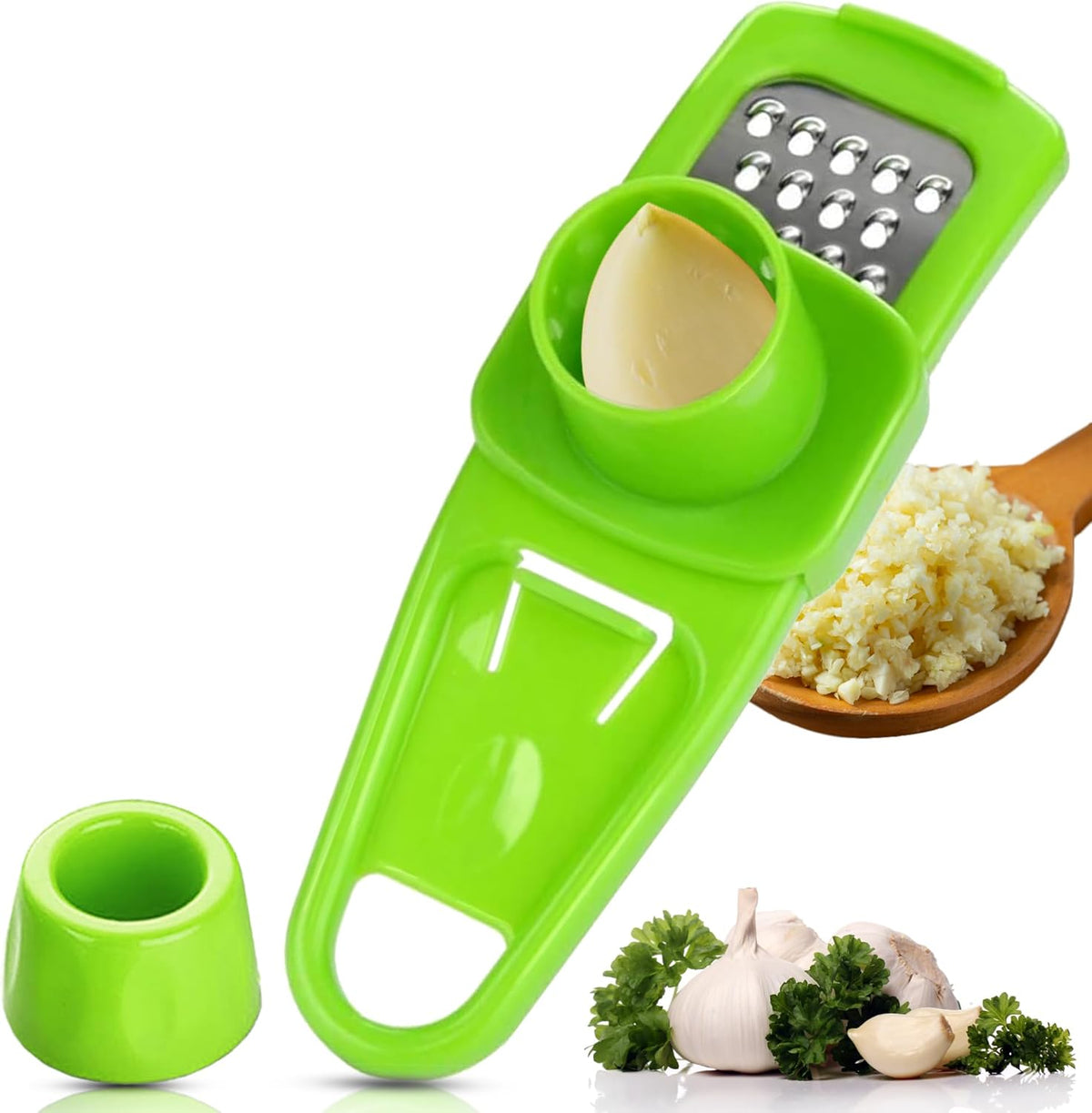 Garlic Grinder-Hand Garlic Grinder-Small Hand Grinder for Garlic-Garlic Slicer-Garlic Mincer-2025 New Hand Press Garlic Chopper-Garlic Press Hand Specialty Tools (Pink)